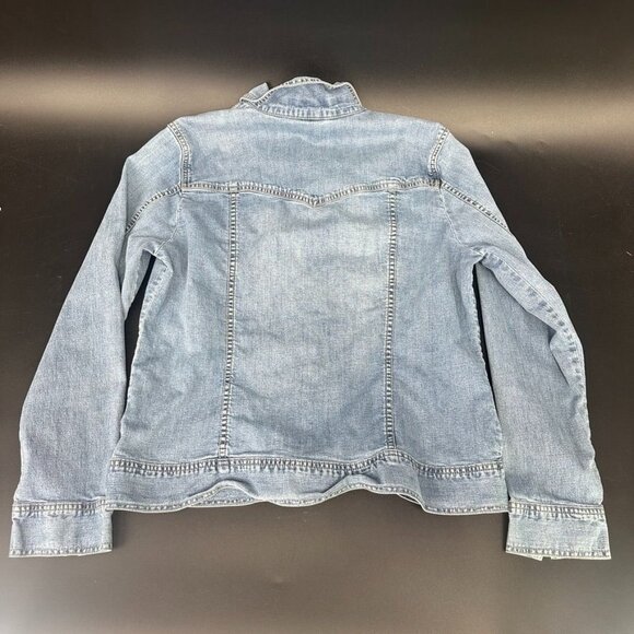 Christopher & Banks Women's Medium Jean Jacket Blue Denim Boho Western - Picture 9 of 9